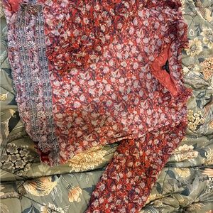 Lucky Brand Coral Floral Top